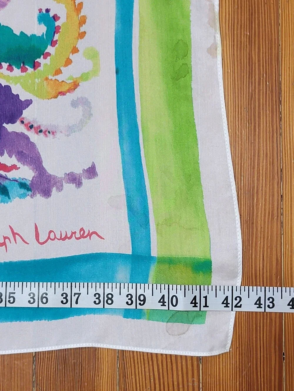 Vintage Lauren Ralph Lauren Silk? Floral Paisley Scarf Large 42